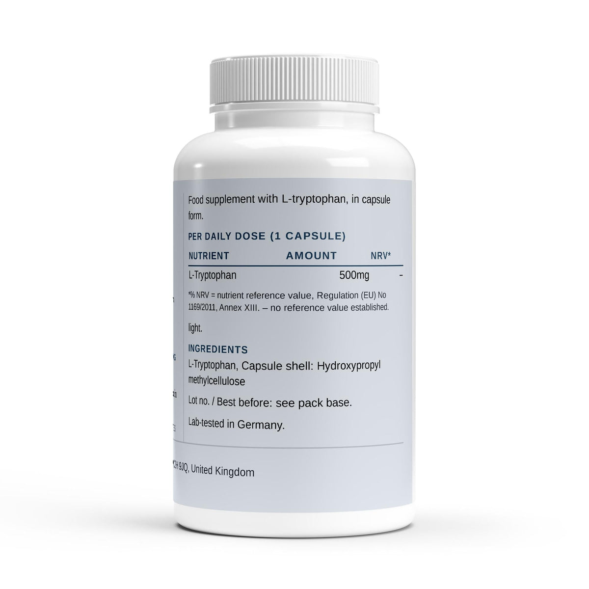 Therapium L-tryptophan 500 mg 90 capsules — label