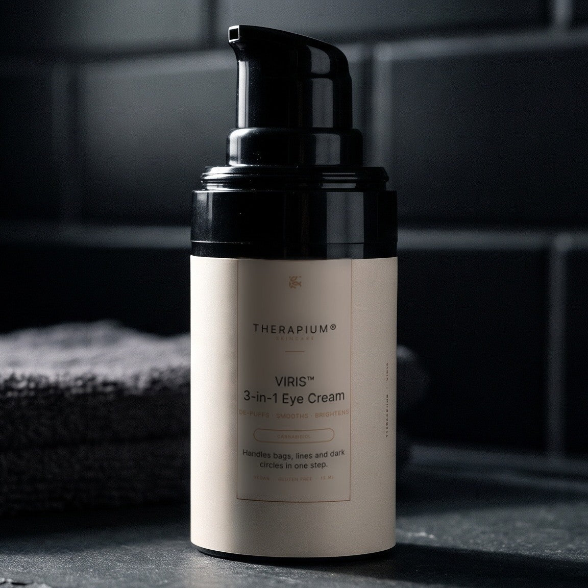 Therapium VIRIS™ 3-in-1 Eye Cream, styled scene