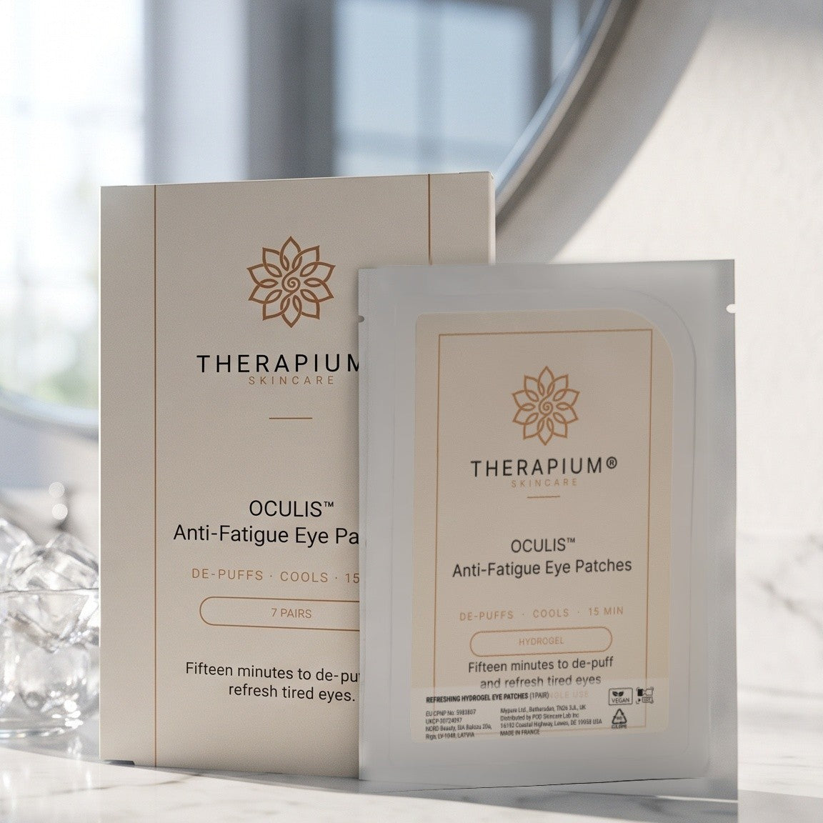 Therapium OCULIS™ Anti-Fatigue Eye Patches, styled scene