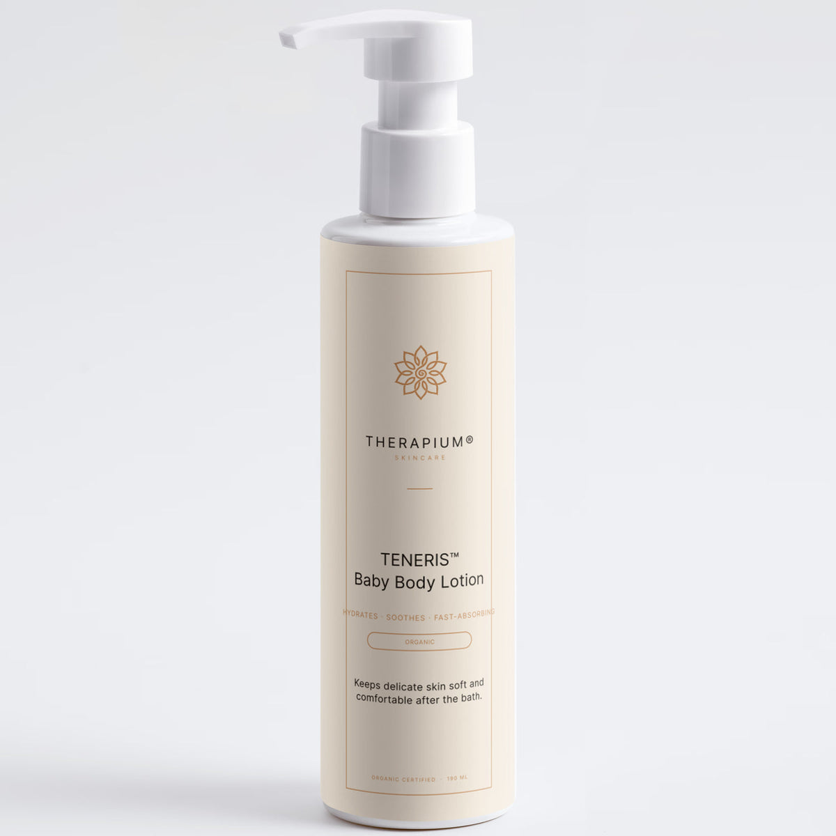 Therapium TENERIS™ Baby Body Lotion, close-up of the pack