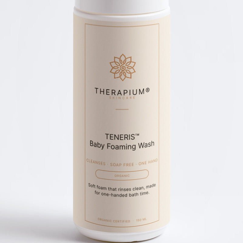 The front label of the TENERIS™ Baby Foaming Wash bottle