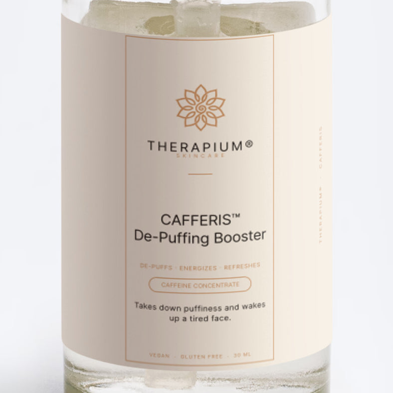 The front label of the CAFFERIS™ bottle