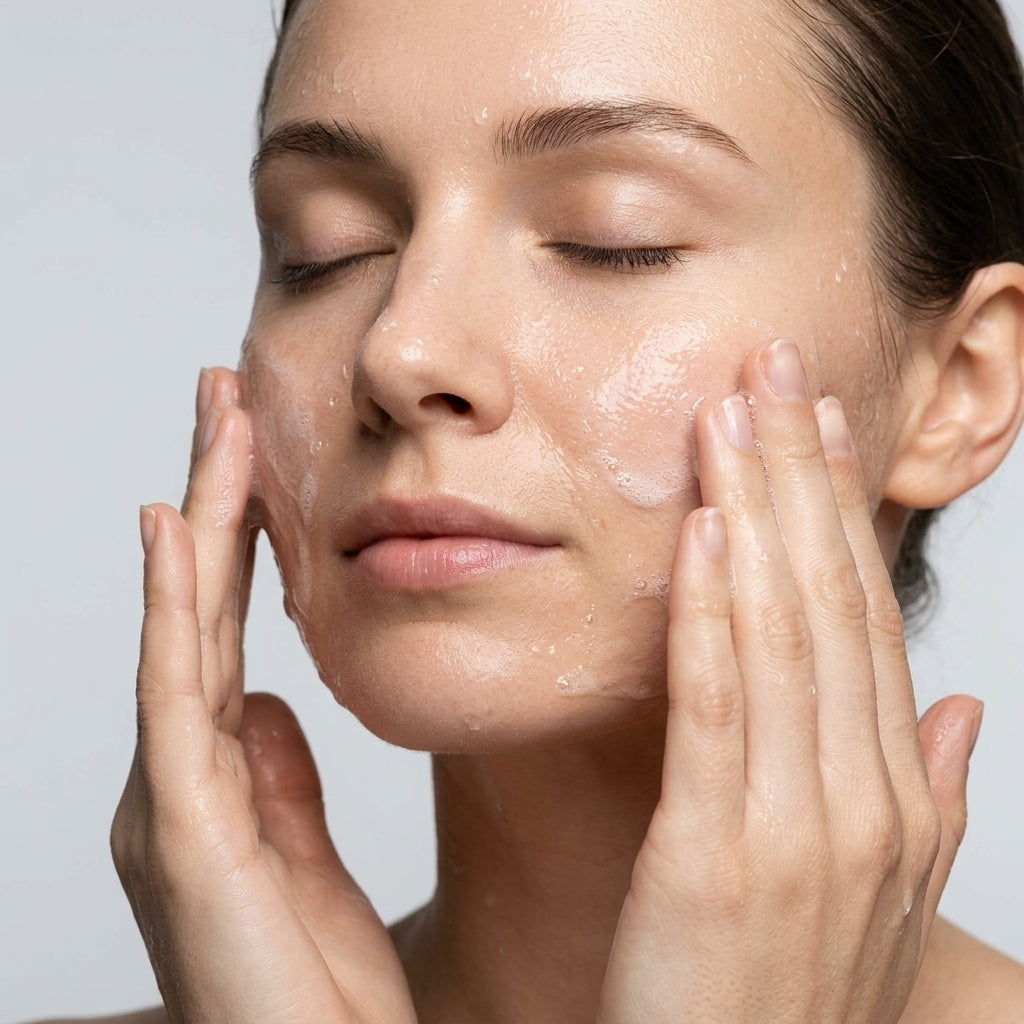 Therapium CLARIVA™ Clarifying Gel Cleanser, in use