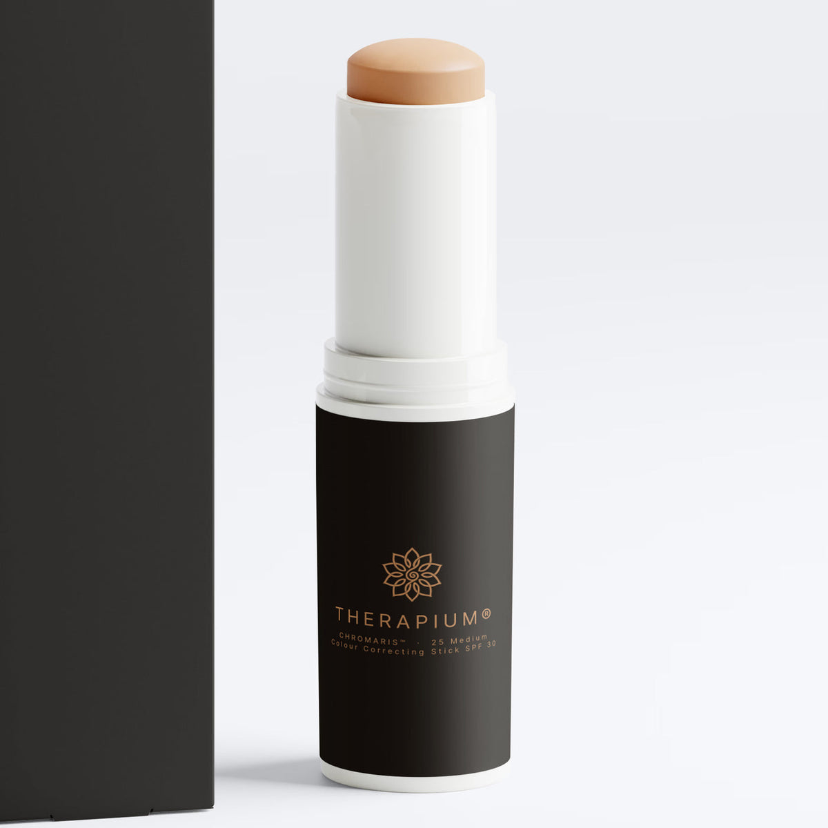 Therapium CHROMARIS™ stick CC cu ceramide SPF 30 — nuanța 25 Medium, detaliu cu ambalajul
