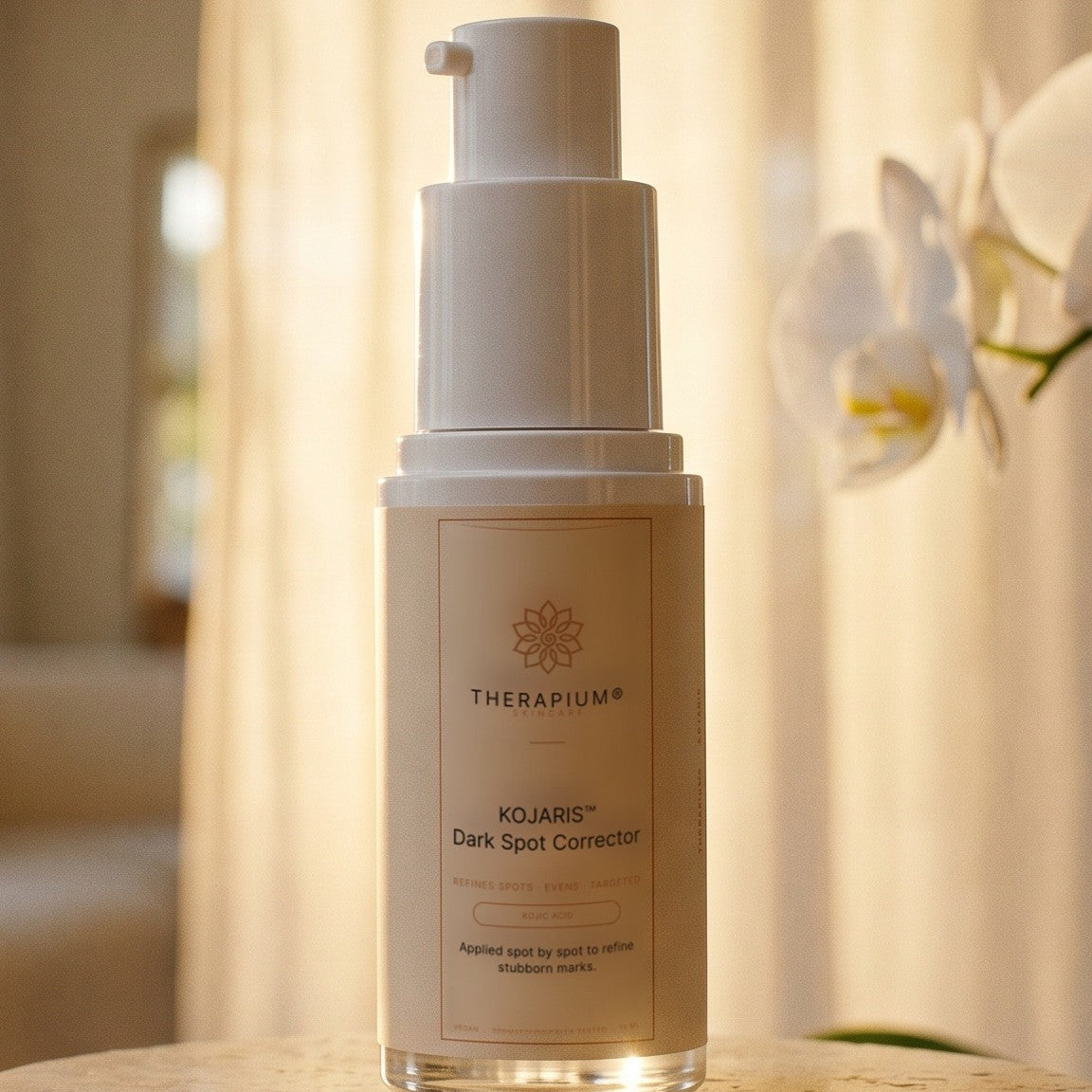 Therapium KOJARIS™ Dark Spot Corrector, styled scene