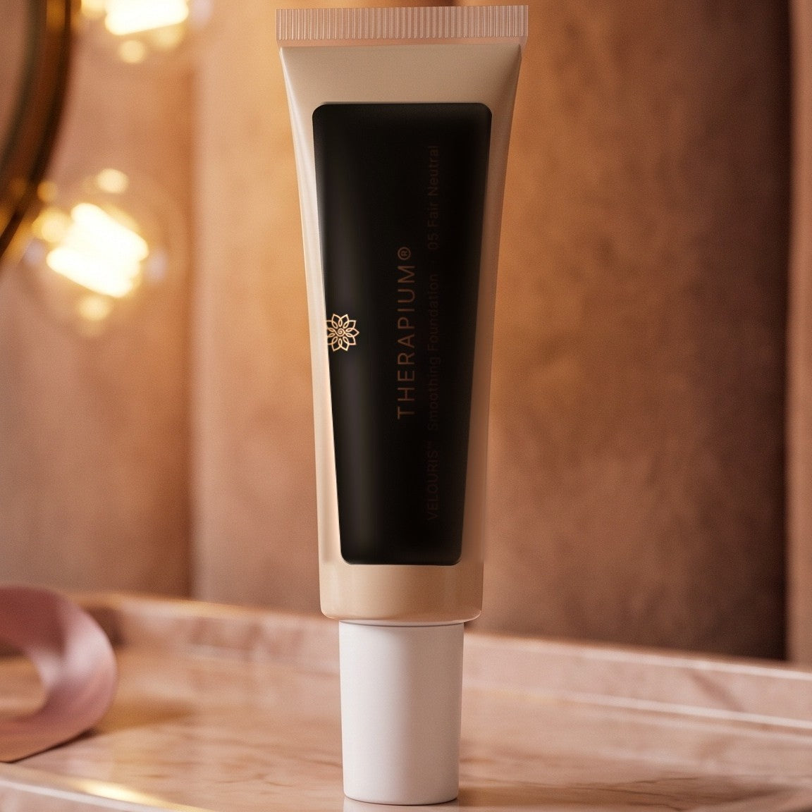 Therapium VELOURIS™ Smoothing Foundation — 05 Fair Neutral, styled scene