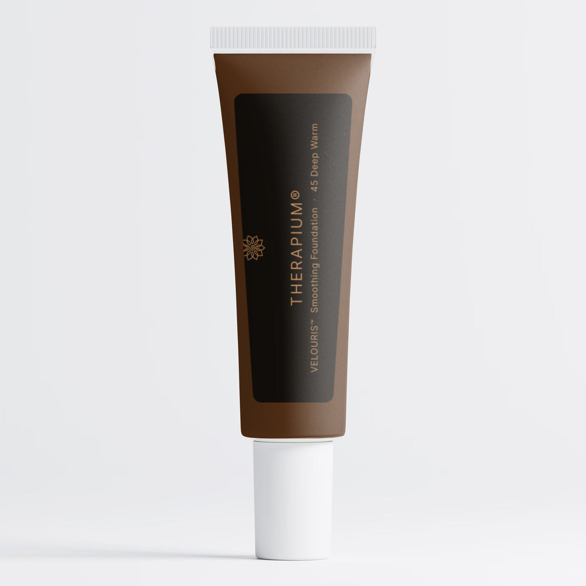 Therapium VELOURIS™ Smoothing Foundation — 45 Deep Warm, close-up of the pack