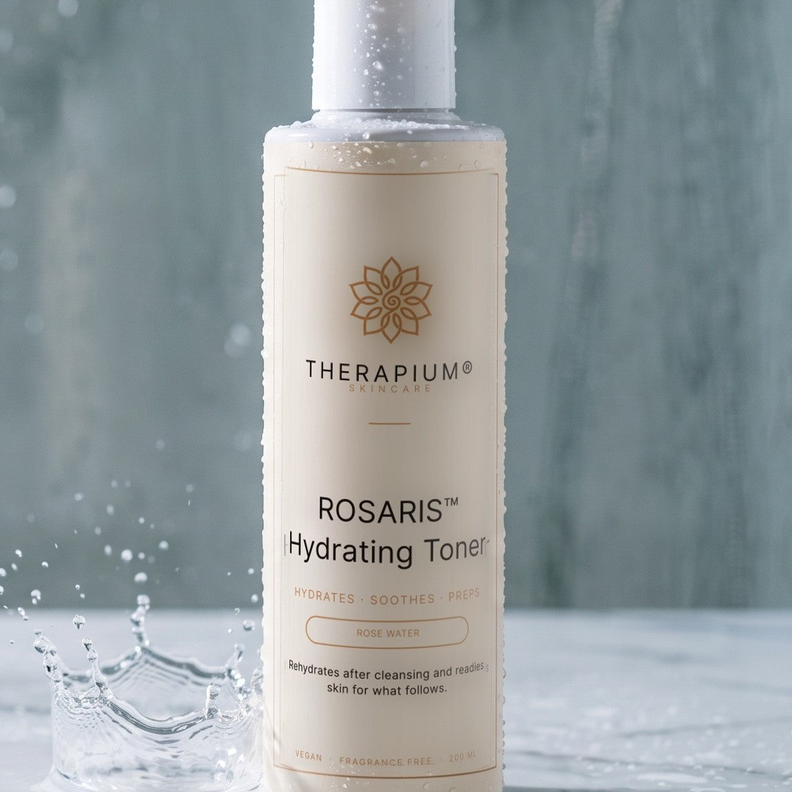 Therapium ROSARIS™ Hydrating Toner, styled scene
