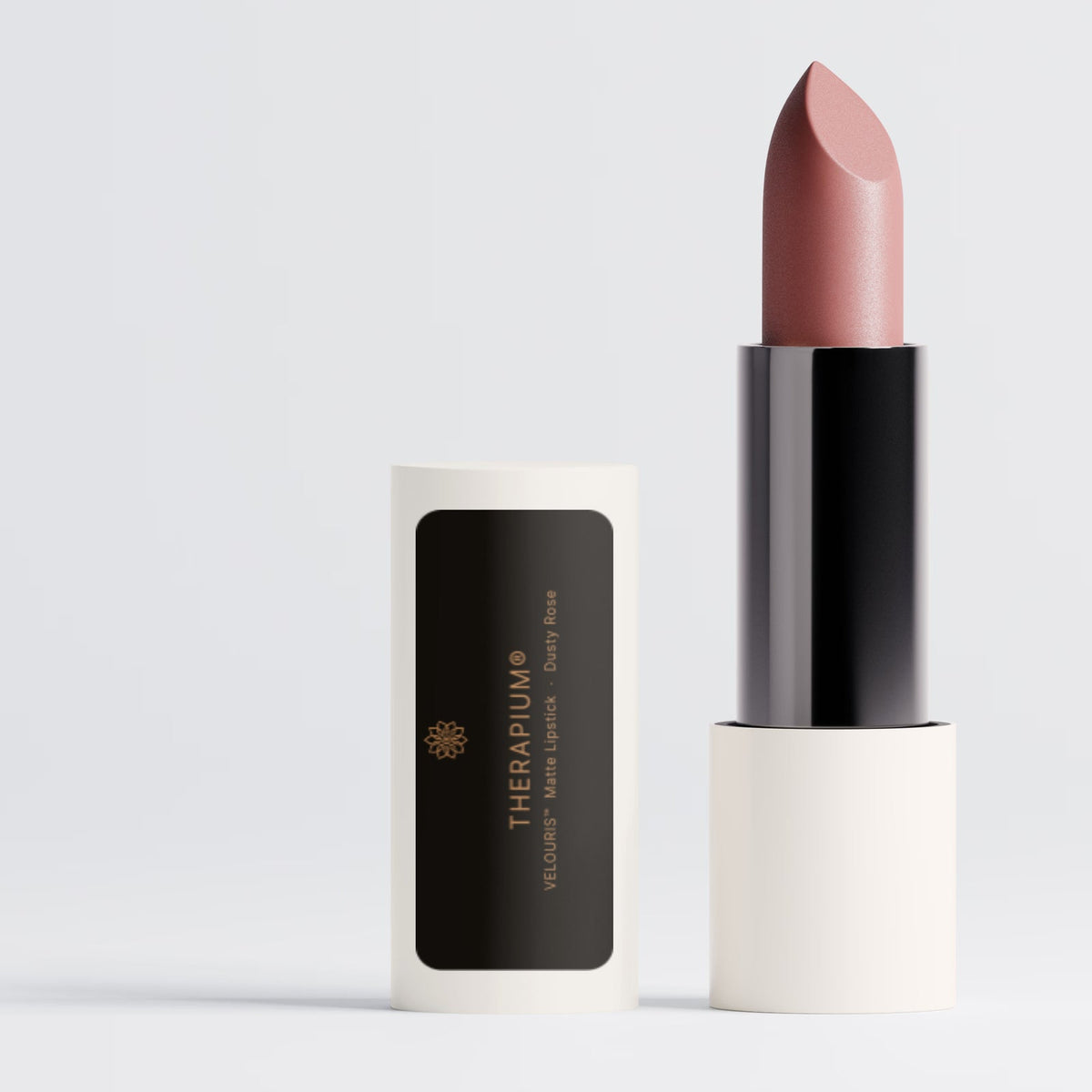 Therapium VELOURIS™ Matte Lipstick — Dusty Rose, studio photo