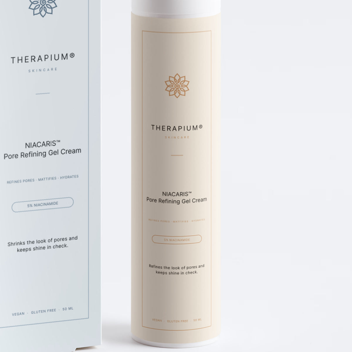 Therapium NIACARIS™ Pore Refining Gel Cream, front label
