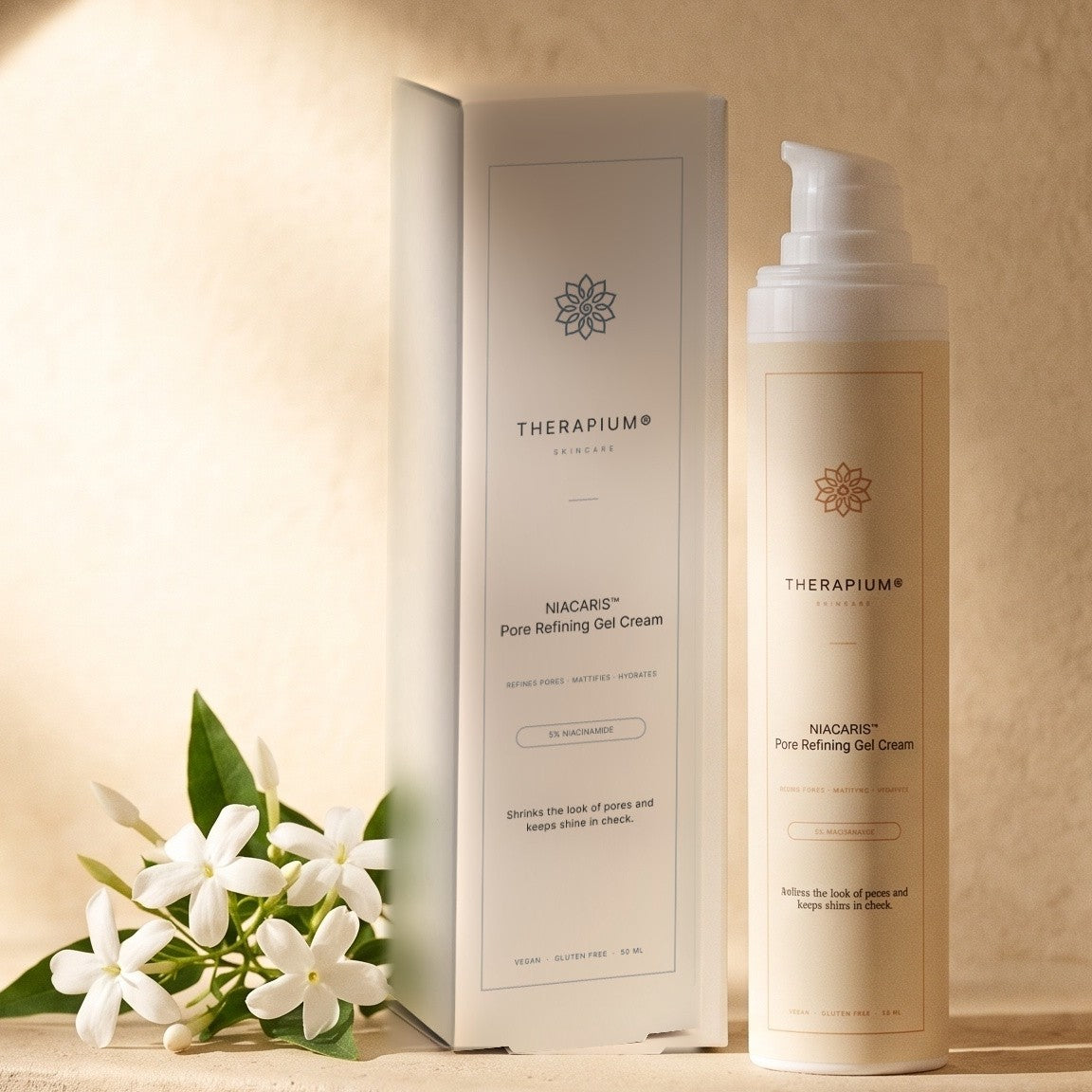 Therapium NIACARIS™ Pore Refining Gel Cream, styled scene