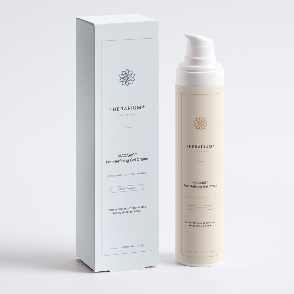 Therapium NIACARIS™ Pore Refining Gel Cream, studio photo