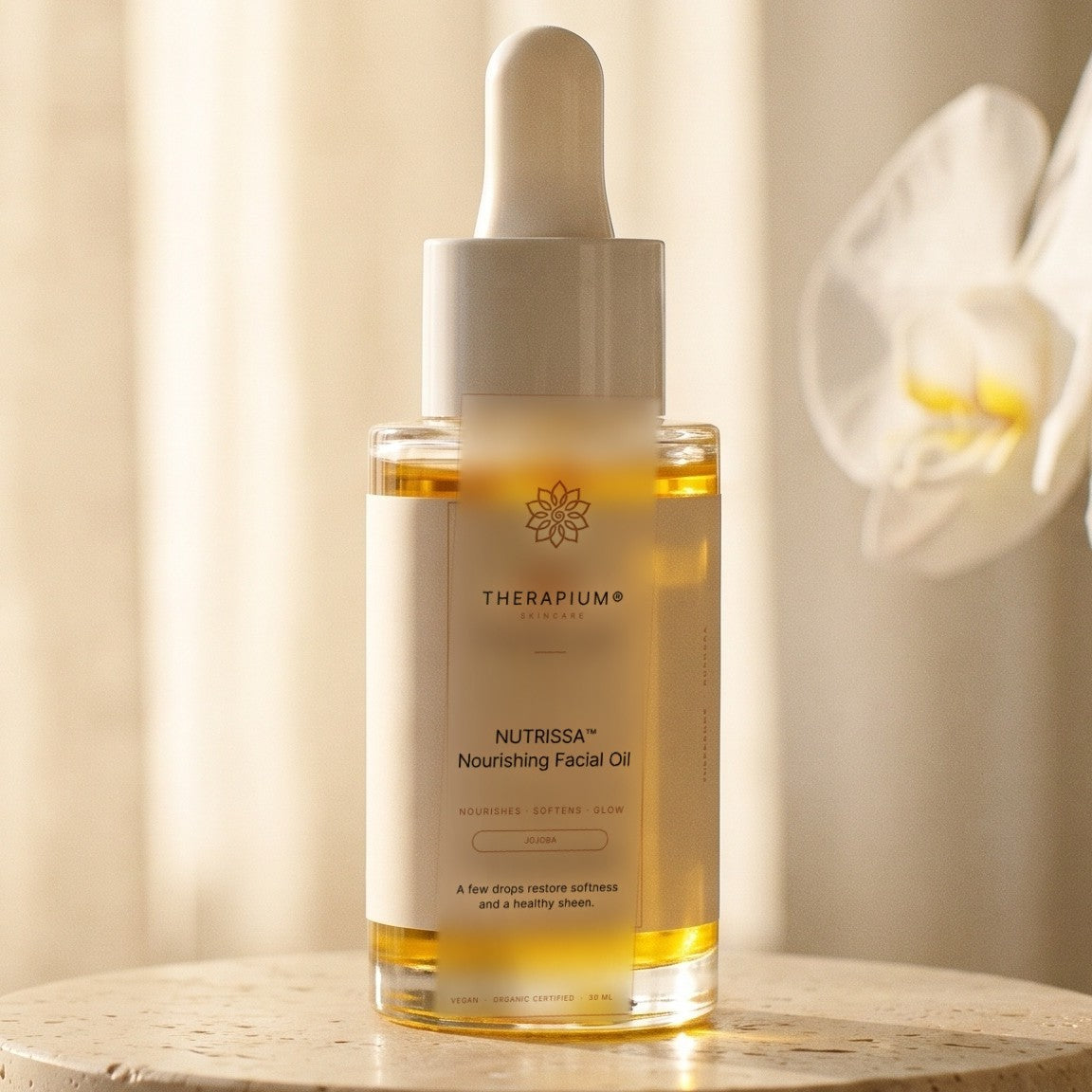 Therapium NUTRISSA™ Nourishing Facial Oil, styled scene