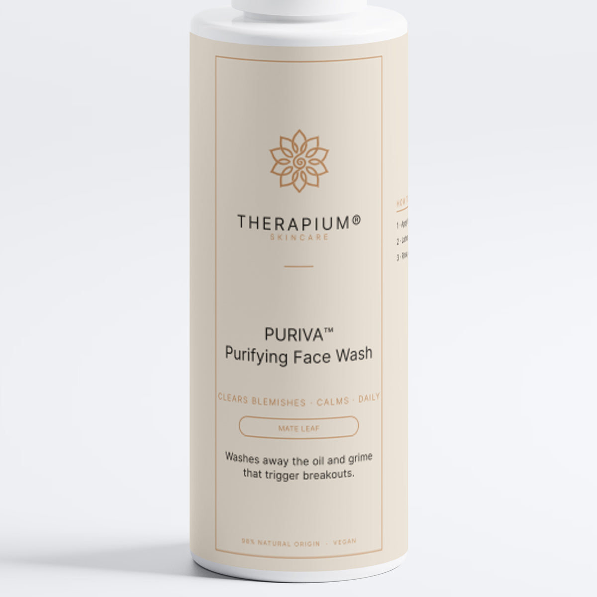 Therapium PURIVA™ Purifying Face Wash, front label