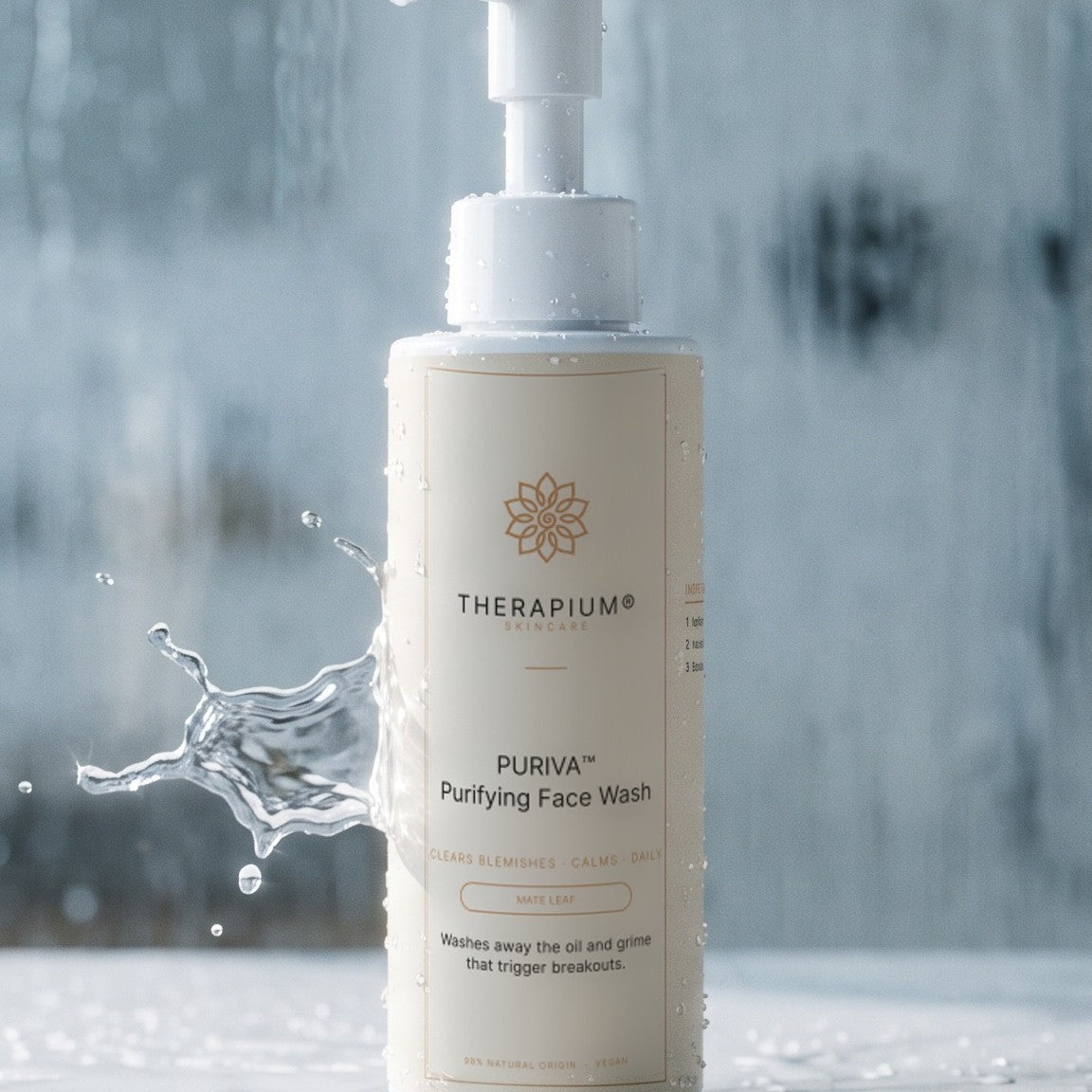 Therapium PURIVA™ Purifying Face Wash, styled scene