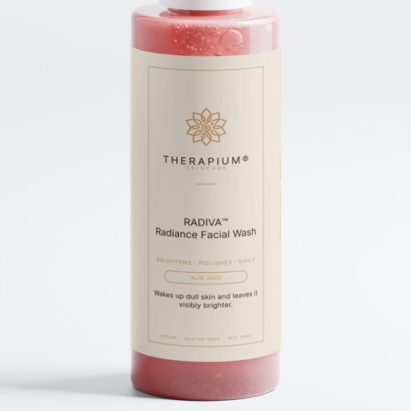 The front label of the RADIVA™ radiance facial wash bottle