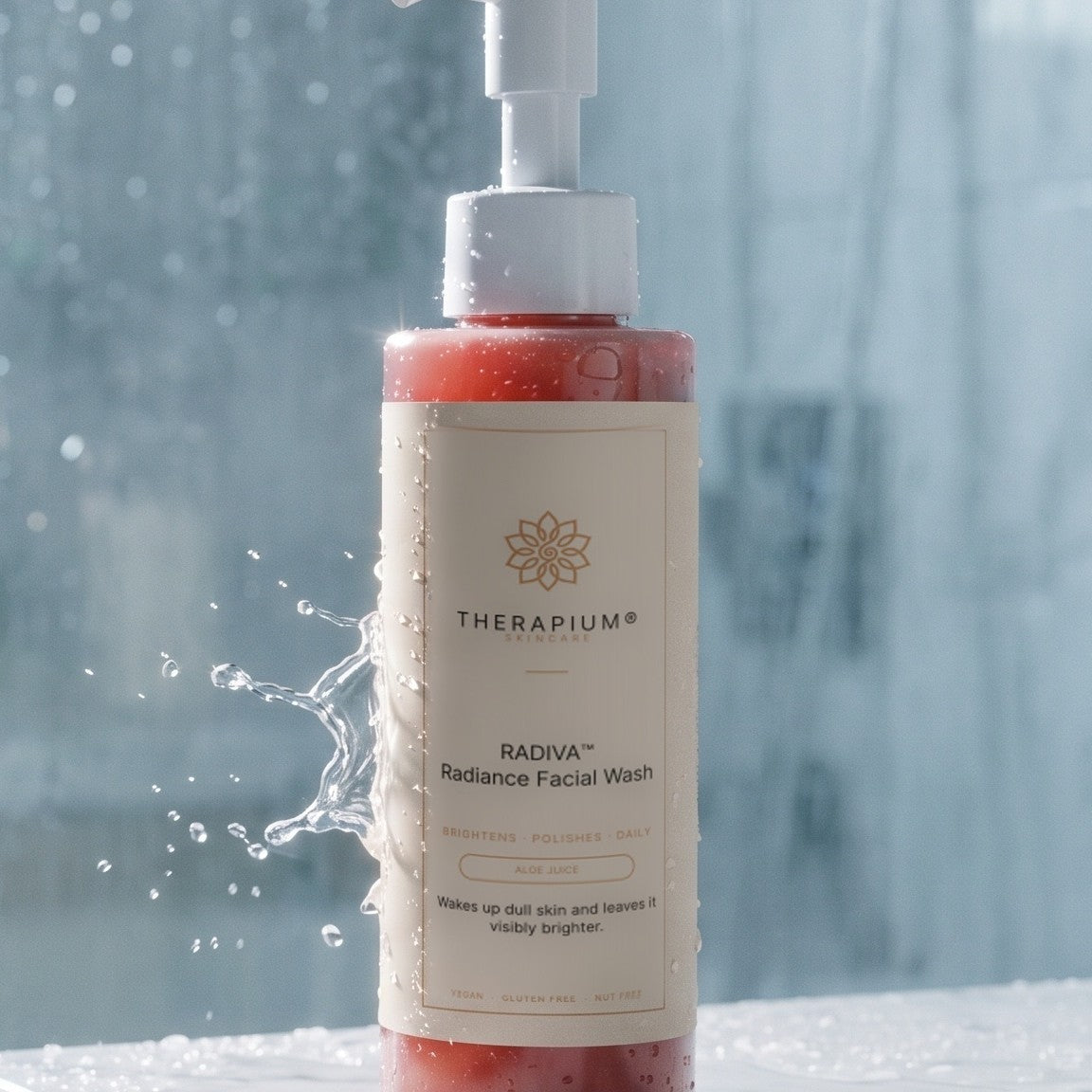 Therapium RADIVA™ Radiance Facial Wash, styled scene