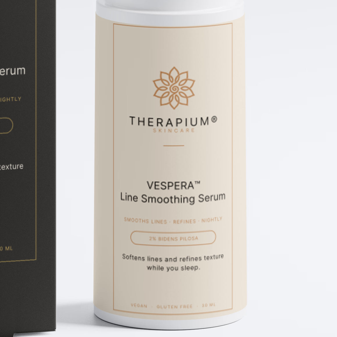 Therapium VESPERA™ Line Smoothing Serum, front label