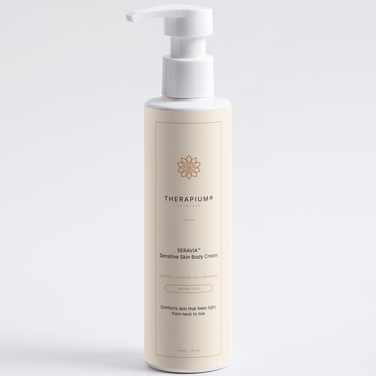 Therapium SERAVIA™ Sensitive Skin Body Cream, close-up of the pack