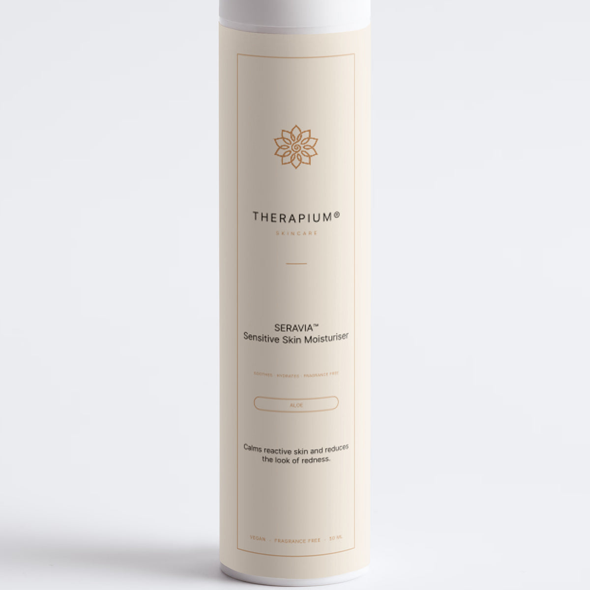 Therapium SERAVIA™ Sensitive Skin Moisturiser, front label