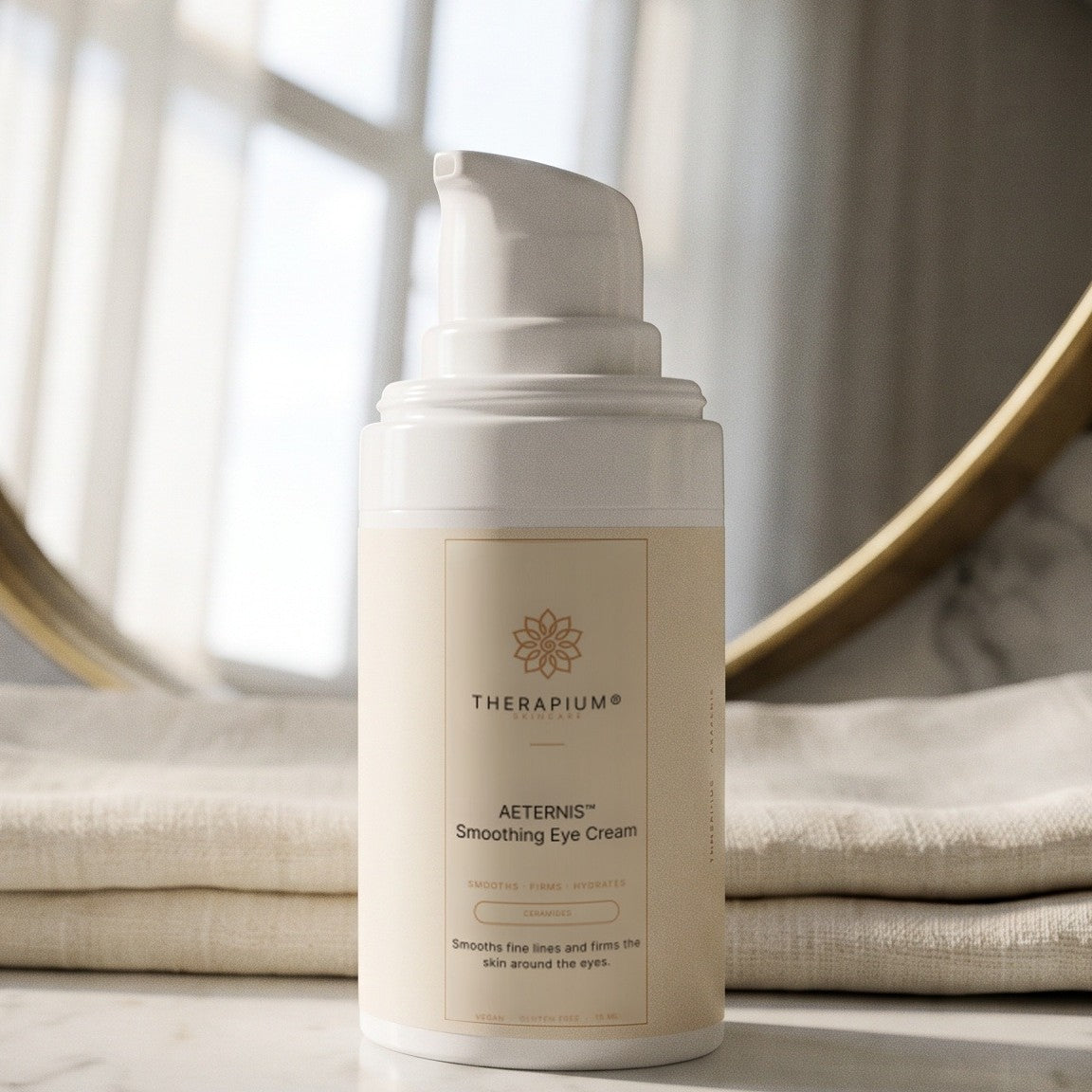 Therapium AETERNIS™ Smoothing Eye Cream, styled scene