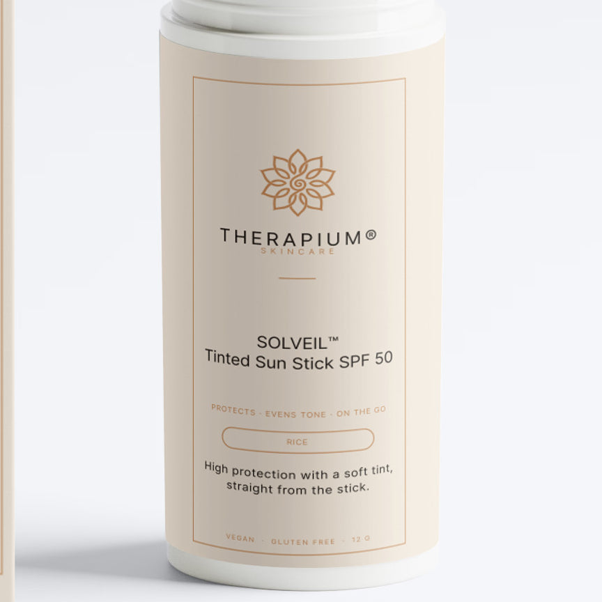 Therapium SOLVEIL™ Tinted Sun Stick SPF 50, front label