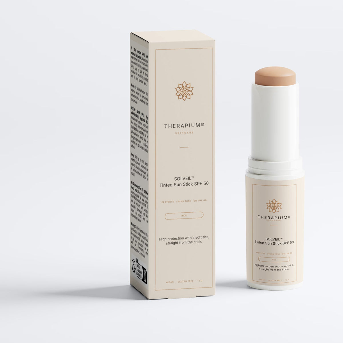 Therapium SOLVEIL™ Tinted Sun Stick SPF 50, studio photo