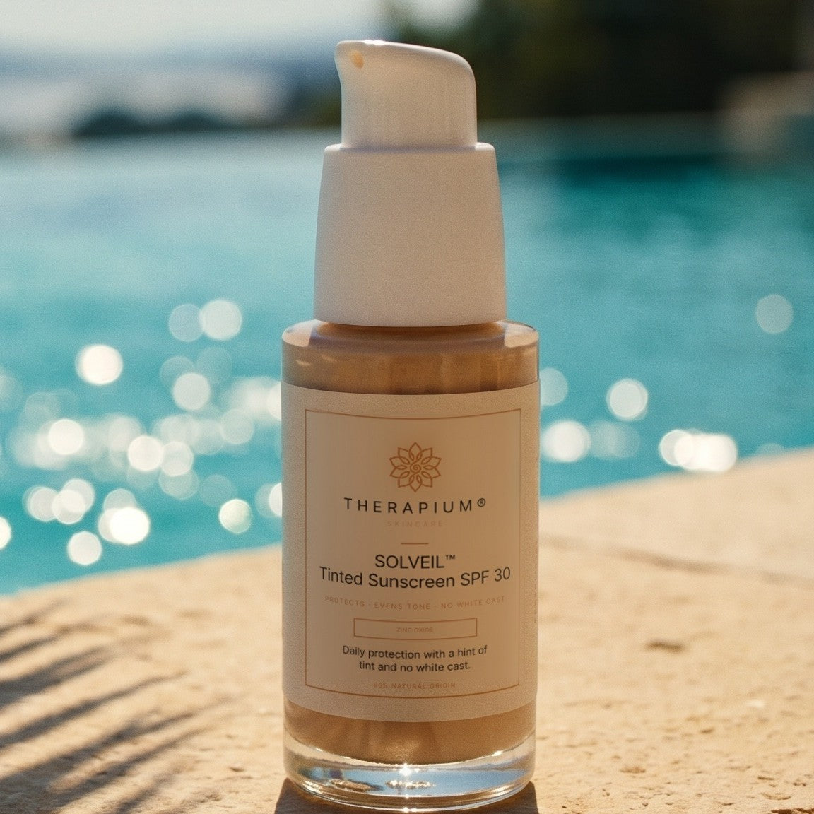 Therapium SOLVEIL™ Tinted Sunscreen SPF 30, styled scene