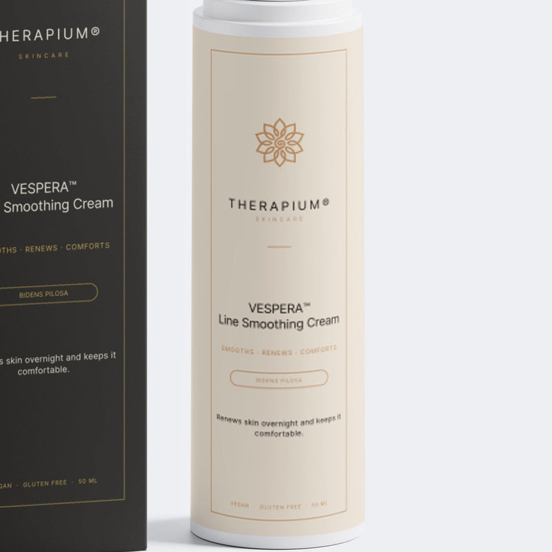 The front label of the VESPERA™ Line Smoothing Cream bottle