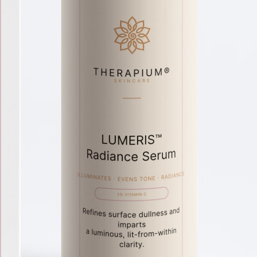 Front label of Therapium LUMERIS™ Radiance Serum: 2% vitamin C