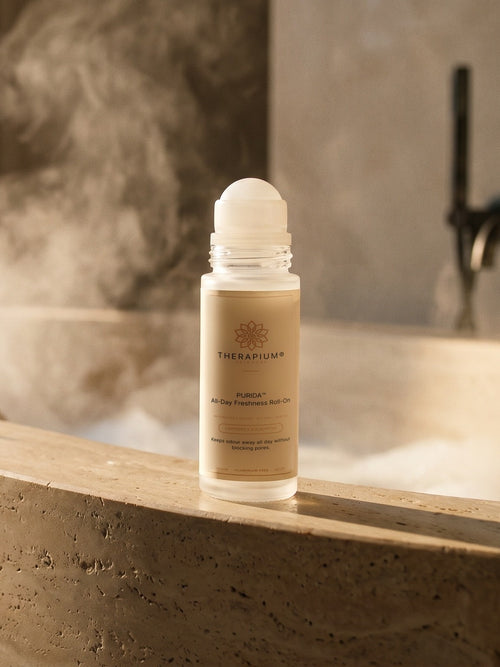 Therapium PURIDA™ All-Day Freshness Roll-On, styled scene