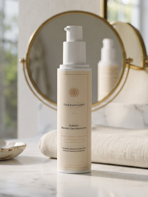 Therapium PURIVA™ Blemish Care Moisturiser, styled scene