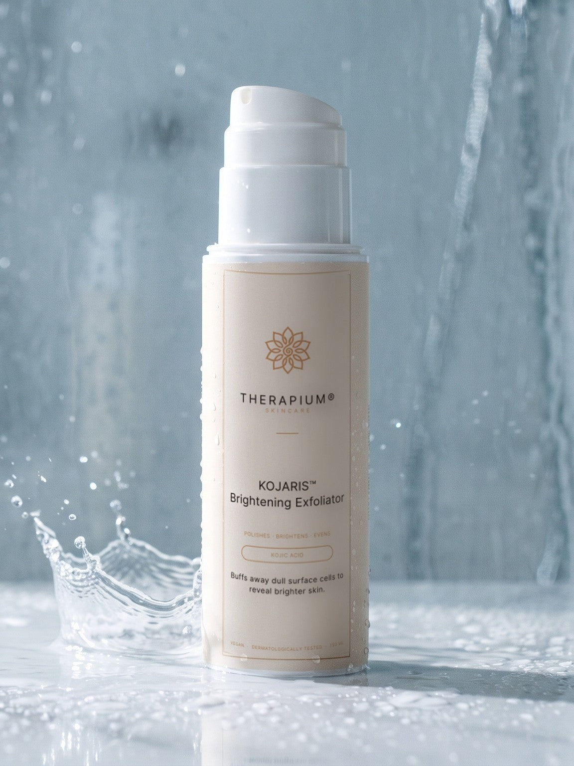 Therapium KOJARIS™ Brightening Exfoliator, styled scene