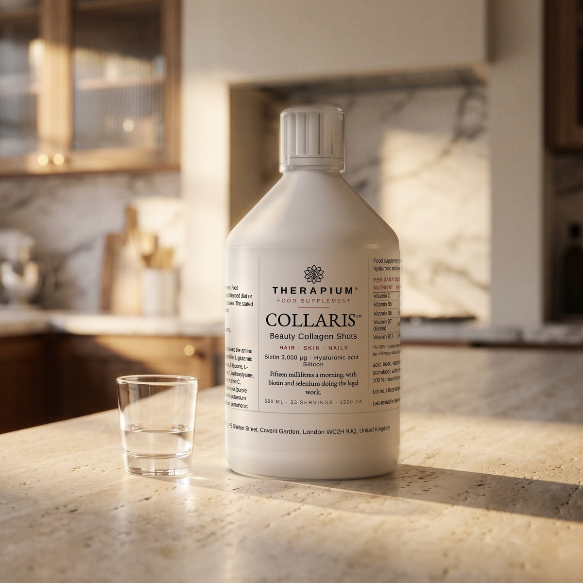 Therapium COLLARIS™ Beauty Collagen Shots — 500 ml, styled scene