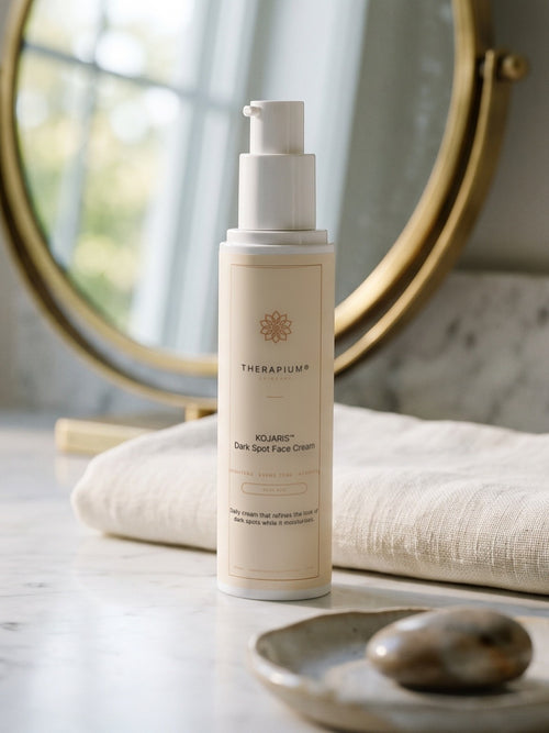Therapium KOJARIS™ Dark Spot Face Cream, styled scene