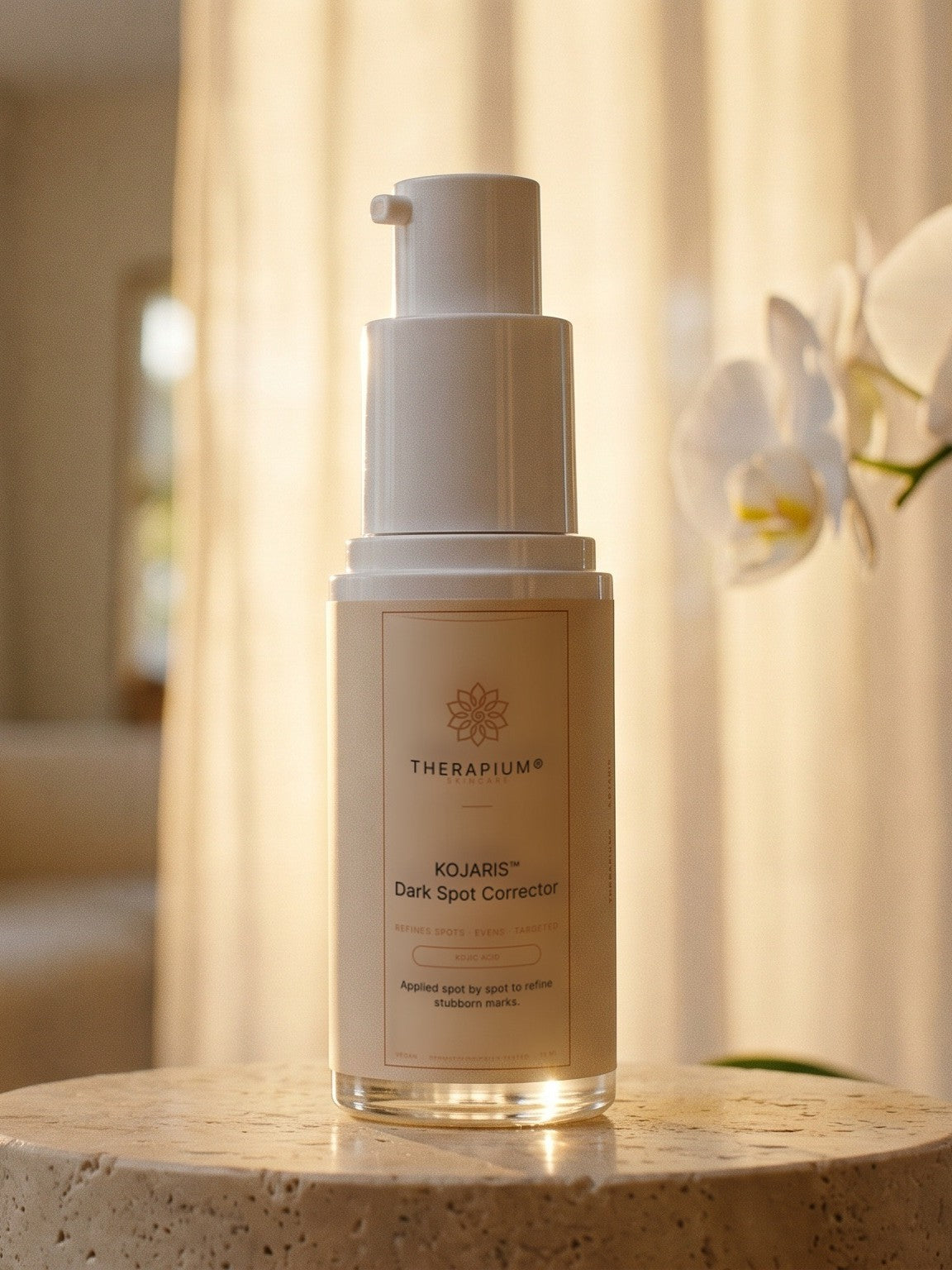 Therapium KOJARIS™ Dark Spot Corrector, styled scene