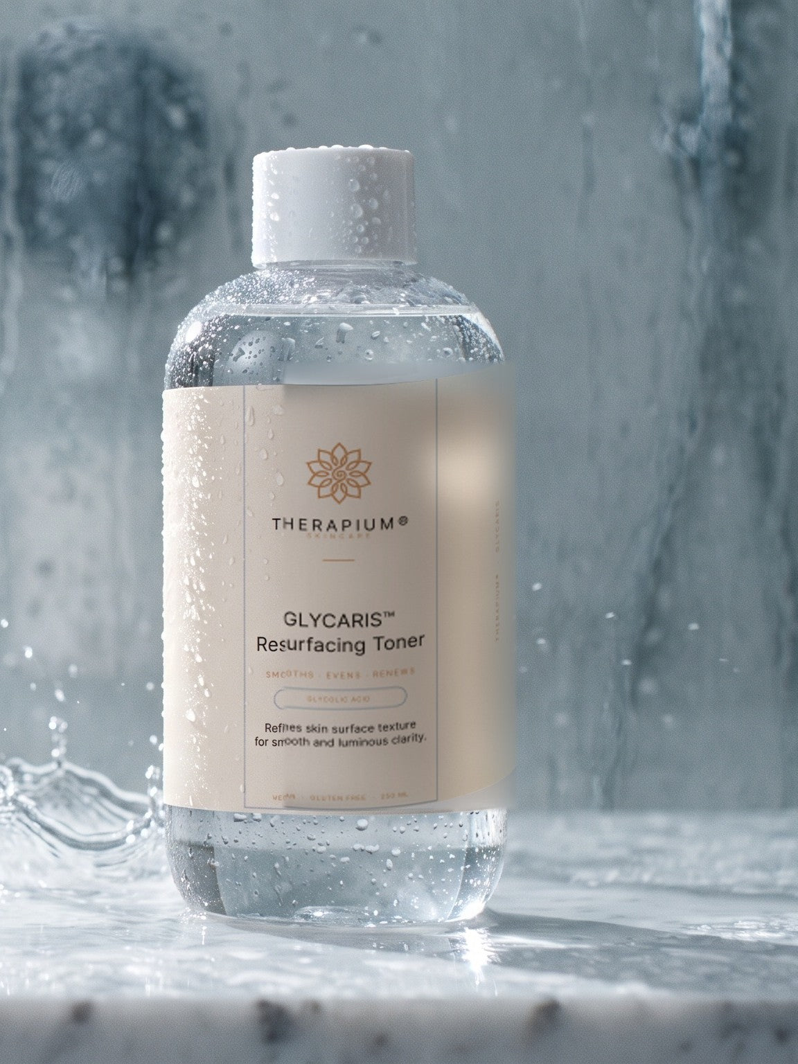 Therapium GLYCARIS™ Resurfacing Toner, styled scene