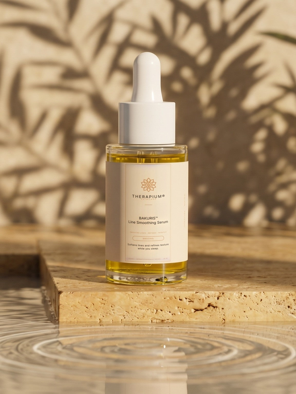 Therapium BAKURIS™ Line Smoothing Serum, styled scene