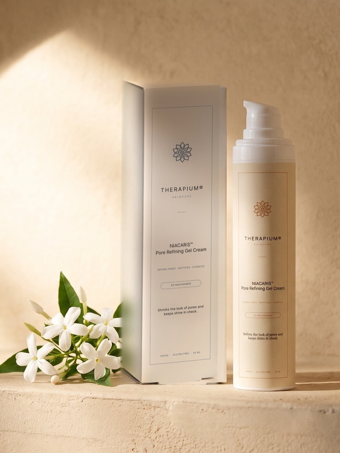 Therapium NIACARIS™ Pore Refining Gel Cream, styled scene