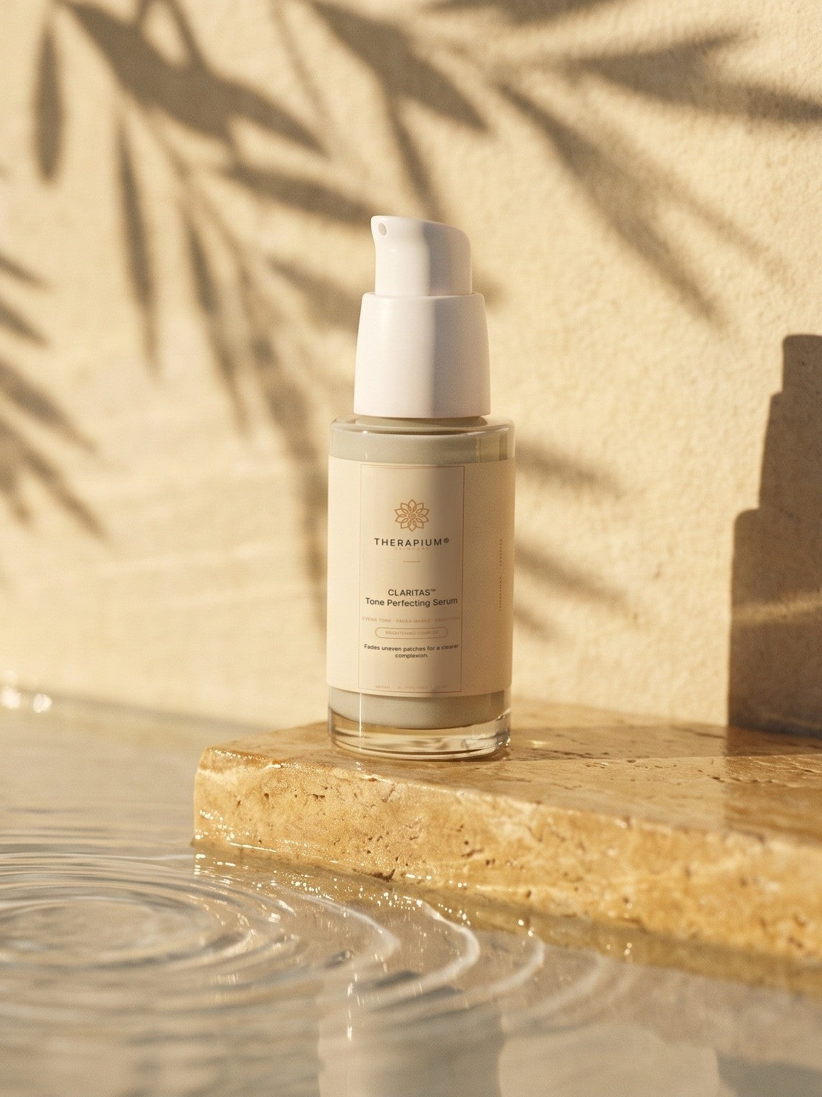 Therapium CLARITAS™ Tone Perfecting Serum, styled scene