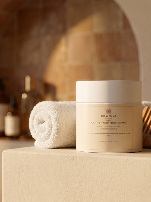 Therapium ROOTSYNC™ Keratin Intensive Hair Mask, styled scene