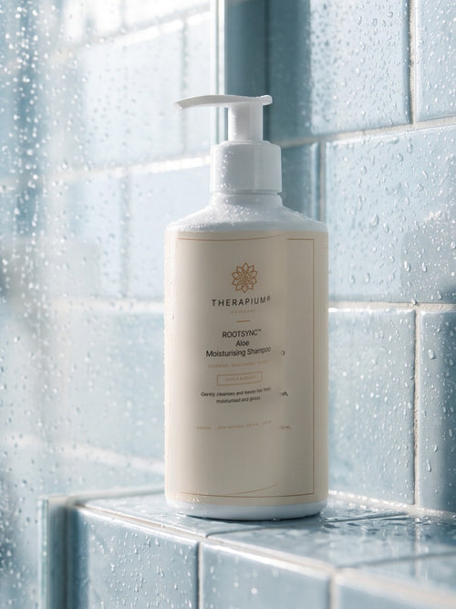 Therapium ROOTSYNC™ Aloe Moisturising Shampoo, styled scene