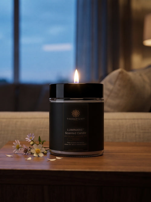 Therapium LUMINARIS™ Scented Candle — Wild Flower, styled scene