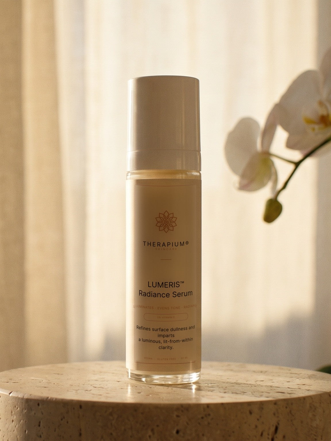 Therapium LUMERIS™ Radiance Serum, styled scene