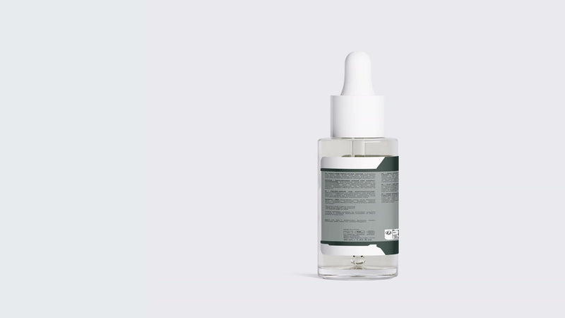 ROOTSYNC London scalp care exfoliating serum bottle on a pale grey ground